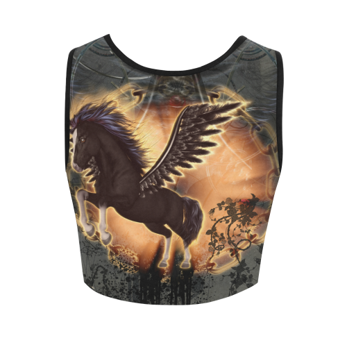 The dark pegasus Women's Crop Top (Model T42)