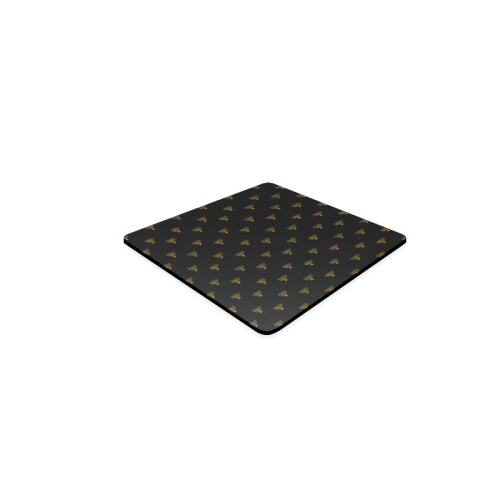 HOLIDAYS +: Golden Menorah on Black Square Coaster