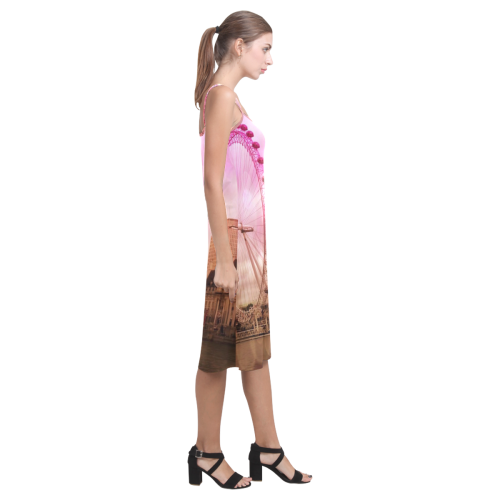 Travel-London, pink Alcestis Slip Dress (Model D05)