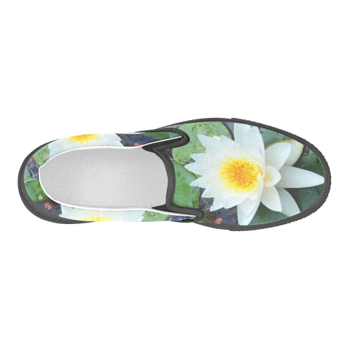 Waterlily Men's Slip-on Canvas Shoes (Model 019)