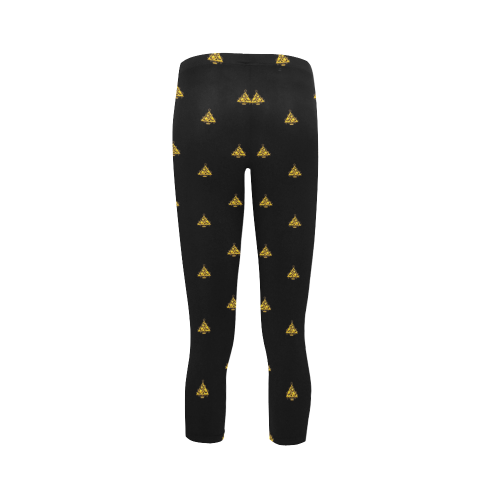 Gold Christmas Tree with Star Capri Legging (Model L02)