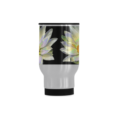 Flowers: Enameled Waterlilies Travel Mug (Silver) (14 Oz)