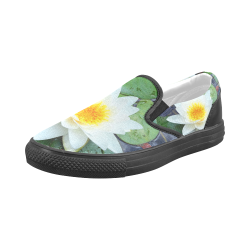 Waterlily Men's Slip-on Canvas Shoes (Model 019)