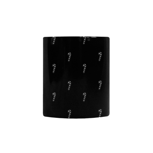 HOLIDAYS +: Silver Candycanes on Black Custom Morphing Mug