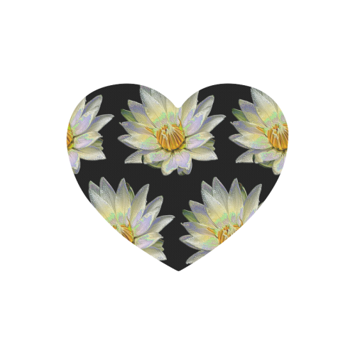 Flowers: Enameled Waterlilies Heart-shaped Mousepad