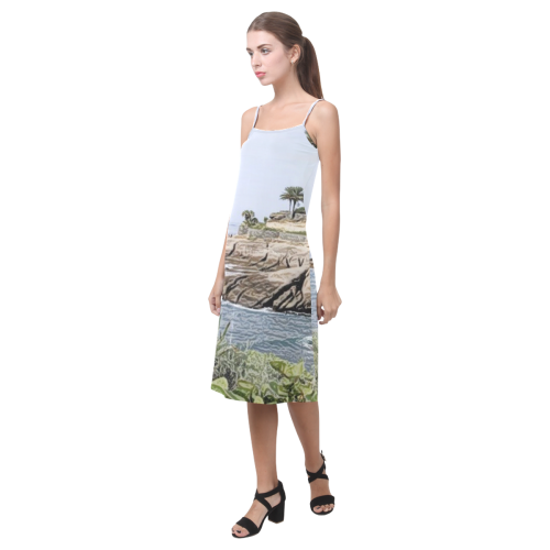 Travel Tenerife, painted Alcestis Slip Dress (Model D05)