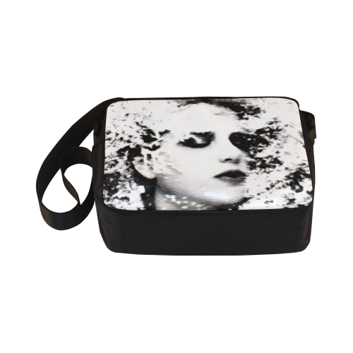 Dreaming Girl - Grunge Style Black White Classic Cross-body Nylon Bags (Model 1632)