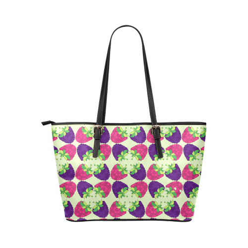 Forest Fruits Leather Tote Bag/Small (Model 1651)