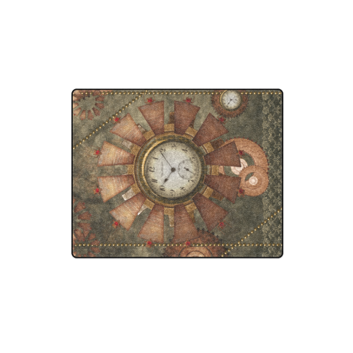 Steampunk, wonderful clocks in noble design Blanket 40"x50"