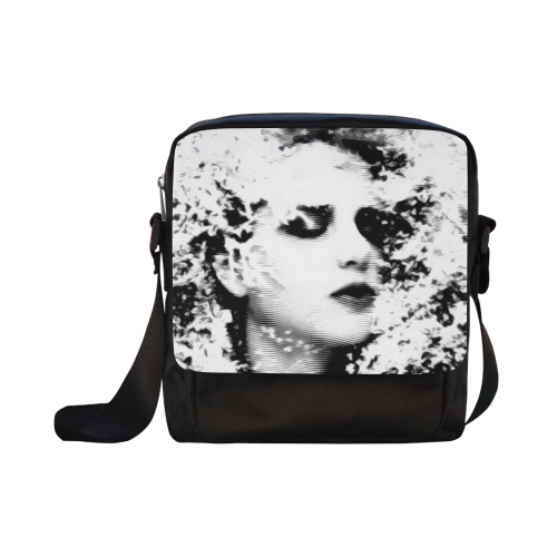 Dreaming Girl - Grunge Style Black White Crossbody Nylon Bags (Model 1633)