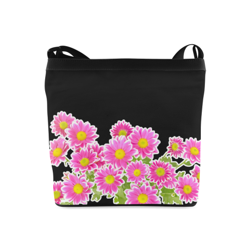 Asters Bouquet Pink White Flowers Crossbody Bags (Model 1613)
