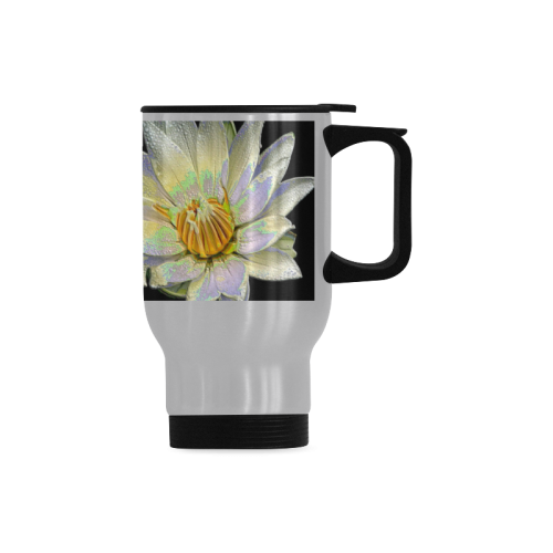 Flowers: Enameled Waterlilies Travel Mug (Silver) (14 Oz)