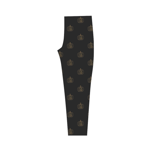 HOLIDAYS +: Golden Pumpkins on Black Capri Legging (Model L02)