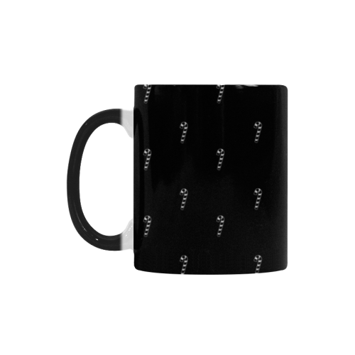 HOLIDAYS +: Silver Candycanes on Black Custom Morphing Mug