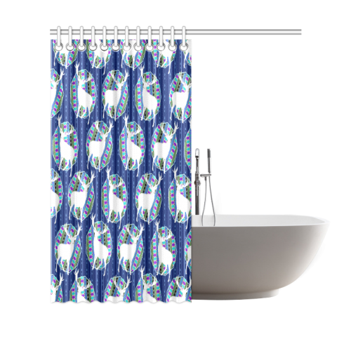 Geometric Deer Retro Pattern Shower Curtain 69"x70"