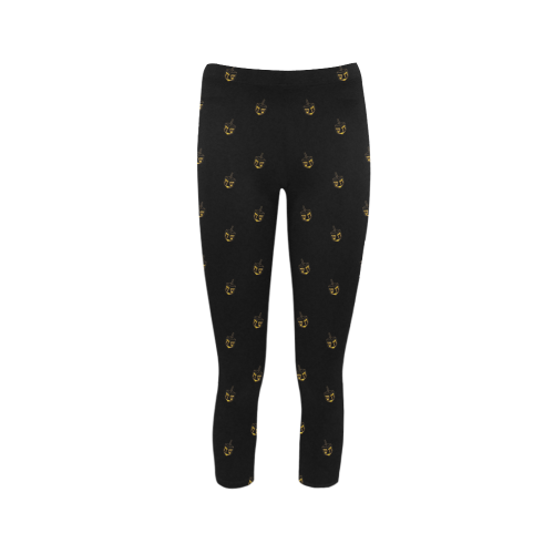 HOLIDAYS +: Golden Hanukkah Dreidel Capri Legging (Model L02)