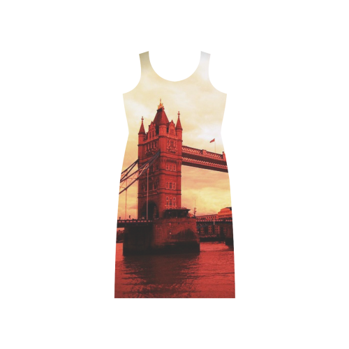 Travel-London Tower Bridge Phaedra Sleeveless Open Fork Long Dress (Model D08)