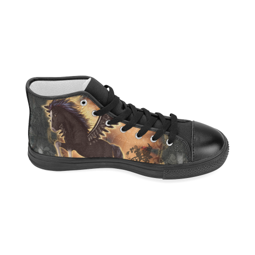 The dark pegasus Women's Classic High Top Canvas Shoes (Model 017)