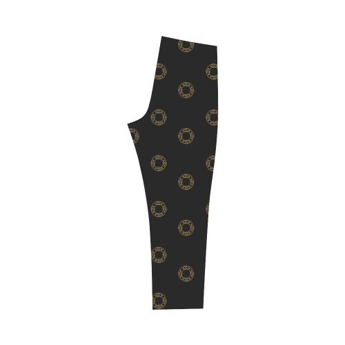 HOLIDAYS +: Golden Wreaths on Black Capri Legging (Model L02)