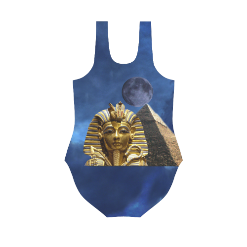 King Tut and Pyramid Vest One Piece Swimsuit (Model S04)