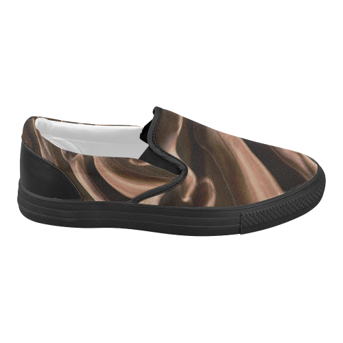 Molten Chocolate by Martina Webster Women's Slip-on Canvas Shoes (Model 019)