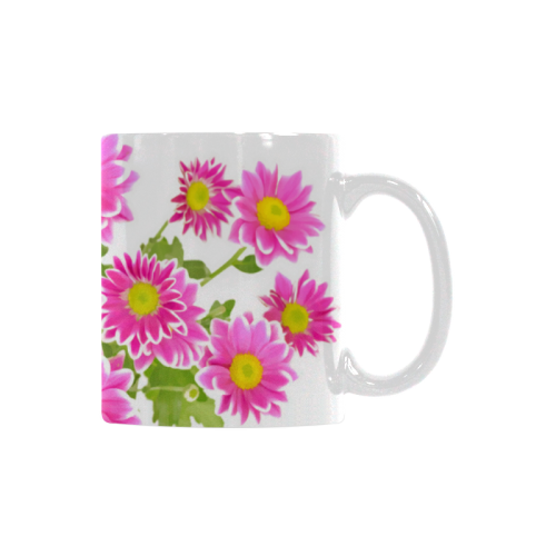 Asters Bouquet Pink White Flowers White Mug(11OZ)