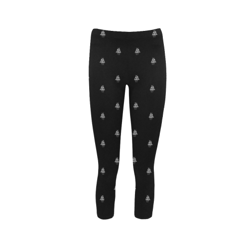 Silver Christmas Trees with Candles Capri Legging (Model L02)