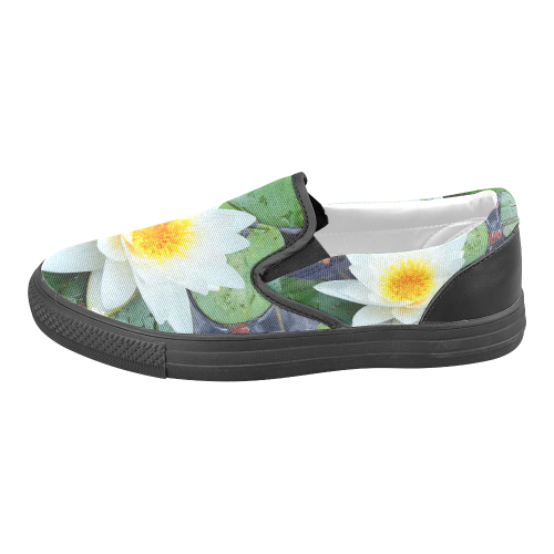 Waterlily Men's Slip-on Canvas Shoes (Model 019)