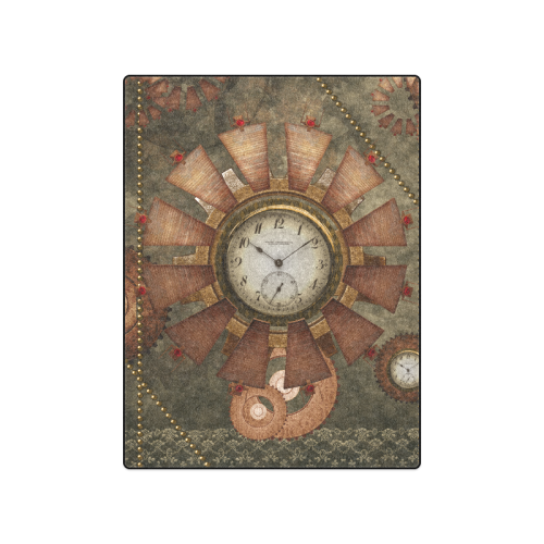 Steampunk, wonderful clocks in noble design Blanket 50"x60"