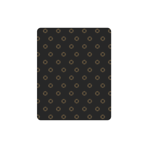 HOLIDAYS +: Golden Wreaths on Black Rectangle Mousepad