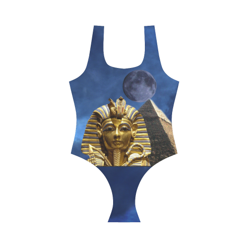 King Tut and Pyramid Vest One Piece Swimsuit (Model S04)