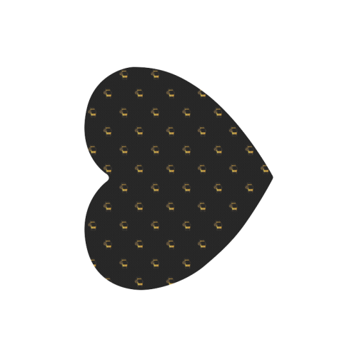 METALLICS: Golden Presents & Gifts on Black Heart-shaped Mousepad