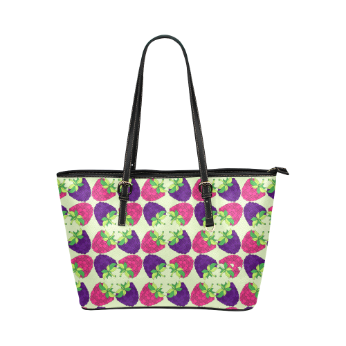 Forest Fruits Leather Tote Bag/Small (Model 1651)