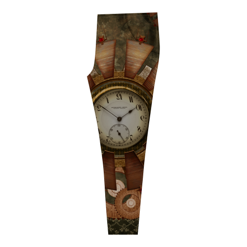 Steampunk, wonderful clocks in noble design Cassandra Women's Leggings (Model L01)