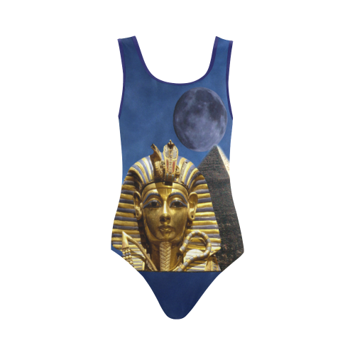 King Tut and Pyramid Vest One Piece Swimsuit (Model S04)