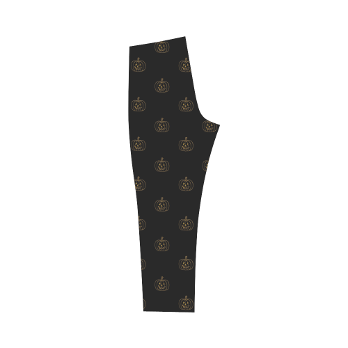 HOLIDAYS +: Golden Pumpkins on Black Capri Legging (Model L02)