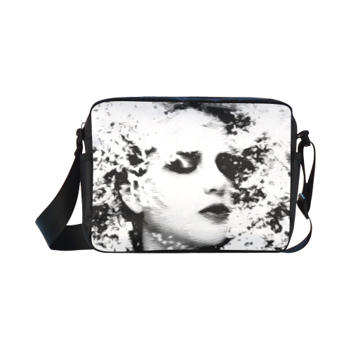 Dreaming Girl - Grunge Style Black White Classic Cross-body Nylon Bags (Model 1632)