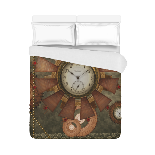 Steampunk, wonderful clocks in noble design Duvet Cover 86"x70" ( All-over-print)