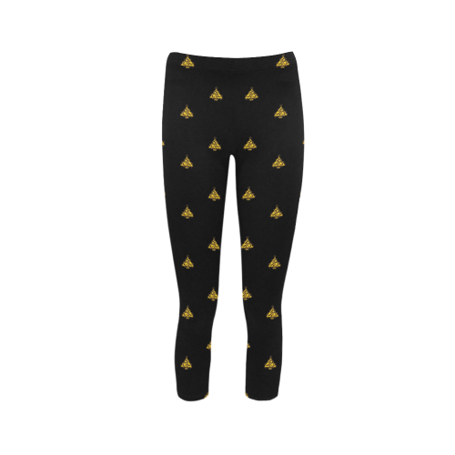 Gold Christmas Tree with Star Capri Legging (Model L02)