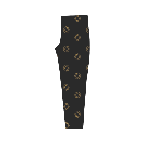 HOLIDAYS +: Golden Wreaths on Black Capri Legging (Model L02)