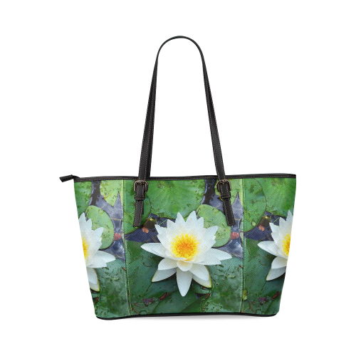 Waterlily Leather Tote Bag/Large (Model 1640)