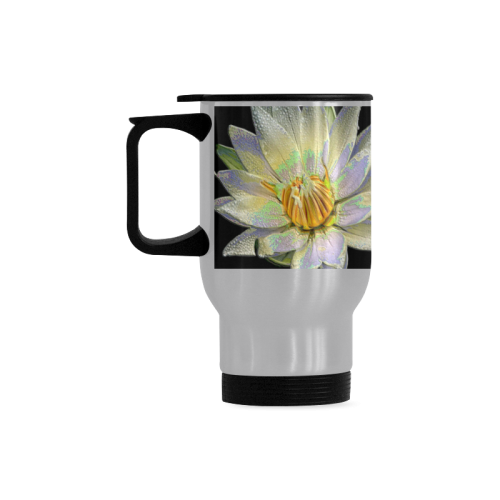 Flowers: Enameled Waterlilies Travel Mug (Silver) (14 Oz)