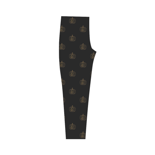 HOLIDAYS +: Golden Pumpkins on Black Capri Legging (Model L02)