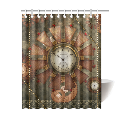 Steampunk, wonderful clocks in noble design Shower Curtain 60"x72"