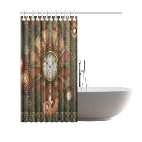 Steampunk, wonderful clocks in noble design Shower Curtain 69"x70"