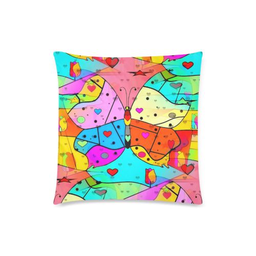 Butterfly Popart by Nico Bielow Custom Zippered Pillow Case 18"x18"(Twin Sides)