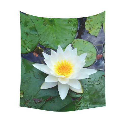 Waterlily Cotton Linen Wall Tapestry 51"x 60"