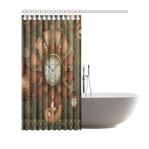 Steampunk, wonderful clocks in noble design Shower Curtain 66"x72"