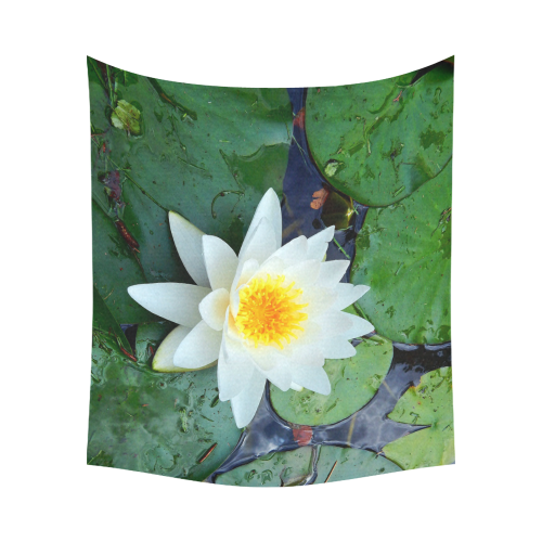 Waterlily Cotton Linen Wall Tapestry 60"x 51"