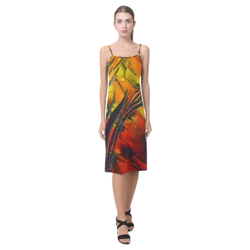 Fire Flames (Self paint) by Nico Bielow Alcestis Slip Dress (Model D05)